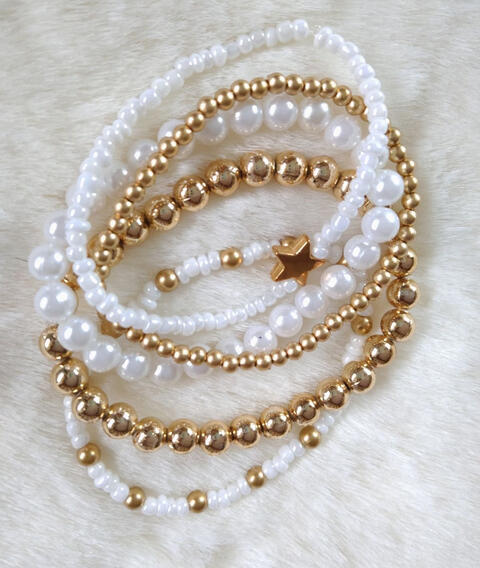 Bracelet de perles blanches